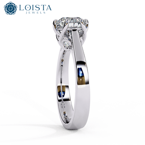 Round Lab-Grown <b>Diamond</b> <b>ring</b> Engagement <b>Ring</b> In White Gold Prong Set Princess Solitaire <b>Ring</b> For Party & Wedding - Product Image 3