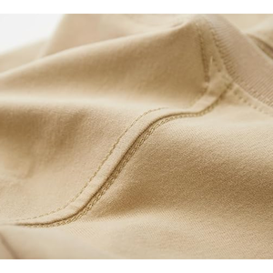 T-shirt col rond épais pour homme 200g, 100% coton uni, respirant, doux, tissu épais, haut décontracté - Product Image 4