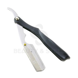 Professional Straight Edge Barber <b>Razor</b> with Arctic White Ergonomic Handle and Stainless Steel Blade Holder - Product Image 6