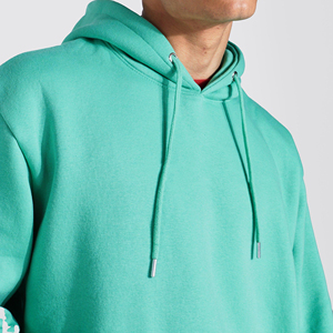 Sweat à capuche oversize décontracté pour homme, motif uni, en molleton 100 % coton, style streetwear, avec poche - Product Image 3