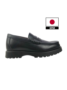 KANZAN Mocassins noirs à lacets antidérapants en cuir PU et cuir végétalien discrets avec plateforme rehaussante de +5 cm - Product Image 4