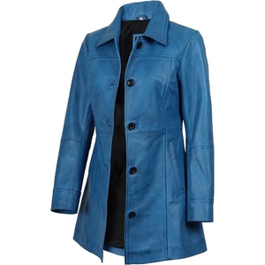 Abrigo Largo de Cuero Premium para Mujer, Gabardina Elegante, Fabricante de Ropa Personalizada al por Mayor - Product Image 1