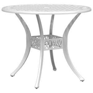 Juego de Comedor de Jardín de Aluminio Fundido Blanco de Durabilidad Media - Product Image 3