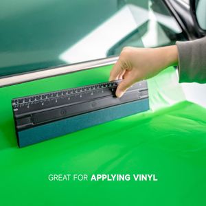 Raclette universelle de 12 pouces pour film teinté avec règle de 30 cm, raclette à bords en feutre suédé pour vitres en vinyle avec 4 coins et fonctionnalités intégrées - Product Image 5