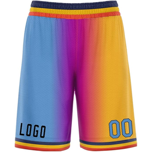 Shorts de basketball sur mesure 100% polyester, impression par sublimation dégradée, taille élastique, vêtements de sport pour hommes - Product Image 1