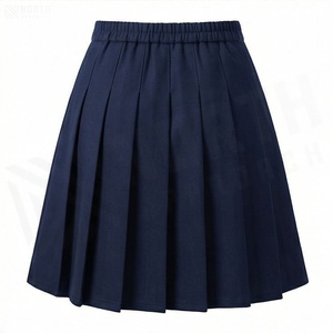 Jupe plissée courte pour femme, couleur unie, taille élastique, polyester de haute qualité, style ligne A, à porter toute l'année - Product Image 2