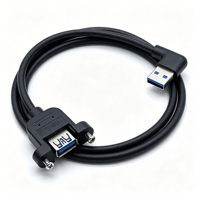 Câble d'extension USB 3.0 à angle droit 90 degrés, mâle vers femelle à montage sur panneau, pour châssis d'équipement industriel