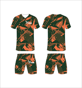 Conjunto de Uniforme de Fútbol Sublimado para Hombre, Cuello en V, Secado Rápido, Estampado Geométrico, Pantalones Cortos y Camiseta Deportivos para Todas las Temporadas - Product Image 1