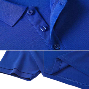 Chemise en coton tricoté pour homme, manches courtes, couleur unie, design décontracté, tissu respirant, broderie personnalisée du logo sur le devant, été - Product Image 6