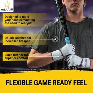 Guantes de Bateo con Puño Largo – Guantes de Béisbol y Sóftbol para Adultos, Varios Colores, Guantes de Béisbol para Hombre, Guantes de Bateo de Sóftbol - Product Image 4