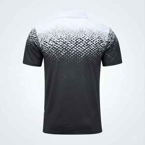 Chemise de golf pour homme, décontractée, à manches courtes, imprimé par sublimation, séchage rapide, respirante, design sportif, coupe classique, noir et blanc - Product Image 5