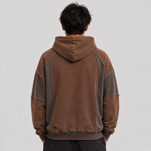 เสื้อฮู้ดดี้ผู้ชายแบบใหม่ สไตล์ดิสเทรส พร้อมปักโลโก้ได้ เนื้อผ้าฝ้ายฟลีซนุ่ม อุ่น ระบายอากาศดี สวมใส่สบายๆ แบบลำลอง - Product Image 6