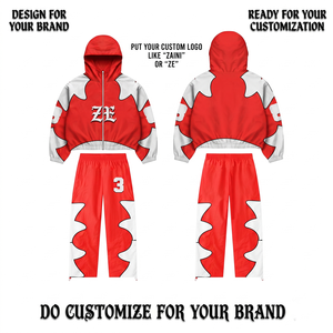 ZAINI Men's Winter Hooded Windbreaker Tracksuit <b>Set</b> Polyester/Nylon Blend Breathable Casual Streetwear Custom Applique Logo - Product Image 1