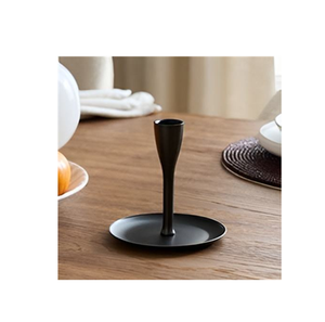 Pillar Candle Holder Stand Scroll Candle Holder <b>Set</b> of 2 Metal Iron One Pillar Candle Stand for Wedding Decoration Scroll Design - Product Image 1