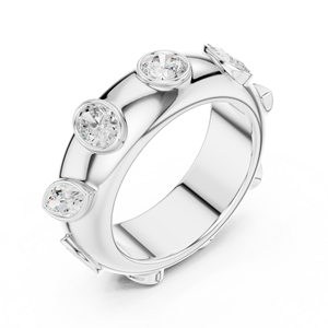 Anillo de Fiesta para Mujer con Diamante de Corte Brillante Redondo de 2.33 CT, Diseño Geométrico de Lujo, Plata 925 - Product Image 3