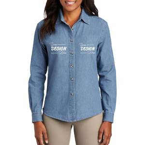 Camisas Vaqueras de Manga Larga Personalizadas para Mujer LSP10, Bordado Personalizado, Agrega Tu Propio Logotipo, Textos, Tops Personalizados - Product Image 1