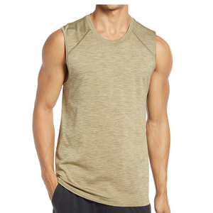 Eco Friendly Breathable Quick Dry Knitted 100% Polyester Men's Gym Workout Fitness Sportswear Tank Top Soft Front Street Style - Product Image 1