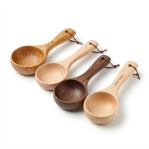 Custom Modern Eco-Friendly Wooden <b>Sauna</b> Water Ladle Long Handle Leather Hanging Strap Private Label <b>Accessory</b> Manufacturer OEM - Product Image 4