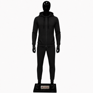 Conjunto Deportivo para Hombre con Capucha, Sudadera con Cierre Completo y Pantalones, Color Sólido, Ropa Casual de Otoño, Tejido Transpirable de Poliéster - Product Image 1