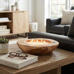 Portavelas de Madera de Teca para Huracanes, Fabricación Personalizada al por Mayor |   Decoración Redonda Hecha a Mano para el Hogar por Aqudus Saleem India - Product Image 3