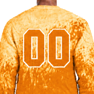 Golden Yellow and White Gradient <b>Men</b> <b>Sweater</b> Crew <b>Neck</b> Long Sleeve Knitted Pullover Custom Casual Streetwear Winter Fashion - Product Image 4