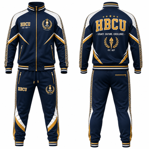 Survêtement pour hommes en gros, ensemble de survêtement premium HBCU pour commandes en gros, ensemble de survêtement personnalisé pour hommes, sweat-shirt et pantalon, pour collèges et universités - Product Image 1