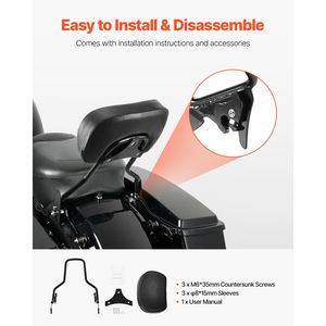 Schienale Passeggero Staccabile da 16 Pollici Nuovo Compatibile con Harley Davidson Touring Street Glide Road Glide Road King - Product Image 5