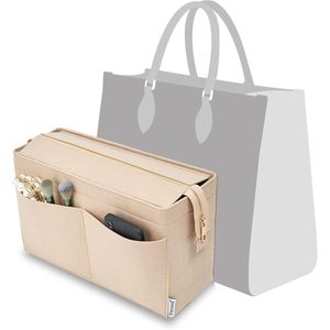 Organisateur de sac à main en feutre pour voyage, insert amovible avec fermeture éclair, concept sac dans un sac, catégorie de produit : breloques pour sacs - Product Image 3