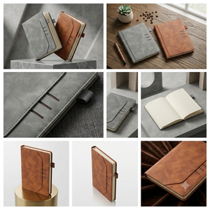 Carnet de notes A5 en velours de qualité supérieure Aurelux RE0530 avec pochette latérale, multicolore, journal professionnel, logo personnalisé, pour les professionnels de bureau - Product Image 6