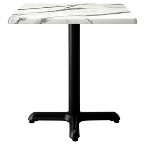 Table <span class=keywords><strong>de</strong></span> bistrot carrée avec plateau en <span class=keywords><strong>marbre</strong></span> et base en métal noir, table <span class=keywords><strong>de</strong></span> salle à manger moderne pour café et restaurant, mobilier commercial - Product Image 3