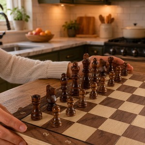 Juego de ajedrez de madera artesanal de lujo, tablero de ajedrez profesional Staunton, juego de mesa plegable con estuche de almacenamiento portátil para regalo - Product Image 2