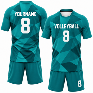 ชุดวอลเลย์บอลชายพิมพ์ลายตามสั่ง เสื้อเจอร์ซีย์โพลีซับลิเมชั่นพร้อมกางเกงขาสั้น ชุดทีมคุณภาพสูง 320 กรัม เอวยางยืด ใส่ได้ทุกฤดู - Product Image 4