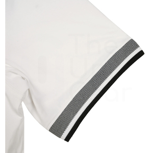 Polo de Manga Corta Blanco para Hombre, Tejido de Algodón, Color Sólido, Casual, Transpirable, Corte Regular - Product Image 4