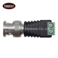 Bloque de terminales de contacto de un solo núcleo macho de latón tipo BNC 2P, conexión de bloqueo sin soldadura, para cable de audio y video de 20-14 AWG