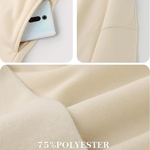 Sudadera de Forro Polar Roja Personalizada para Mujer, Cuello Alto, Estilo Holgado, Informal, Cálida para Invierno, de Algodón y Poliéster, Ajuste Holgado, a la Moda - Product Image 4