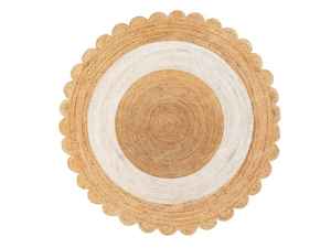 100% Natural Jute Hemp Braided Round <b>Scallop</b> <b>Rug</b> Handmade Boho Farmhouse Eco Friendly Custom Size Carpet - Product Image 4