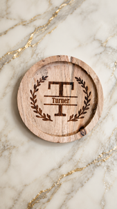 Handcrafted Eco-Friendly Durable Non-Slip Wooden Round <b>Coaster</b> <b>Set</b> of 4 Natural Wood Tabletop Protection - Product Image 3