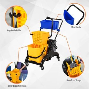 Dual Buckets 55 Quart Cleaning Cart Convenient Dual Bucket Design for Efficient Cleaning - Product Image 1