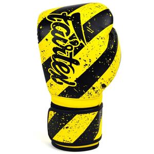 Guantes de Boxeo Fairtex de Cuero de Primera Calidad, Color Amarillo/Negro, con Súper Cordones, para Entrenamiento Profesional de Artes Marciales - Product Image 3