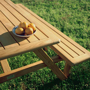 Conjunto de Mesa y Banco de Madera de Teca Sólida para Exteriores – Muebles de Comedor Resistentes para Jardín, Patio, Resort, Cafetería y Proyectos Comerciales - Product Image 5