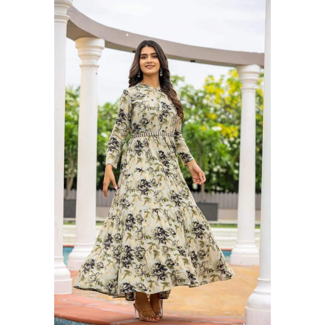 knee length dresses for ladies Muslin Cotton Maxi Dress with Pockets | Classic Strap