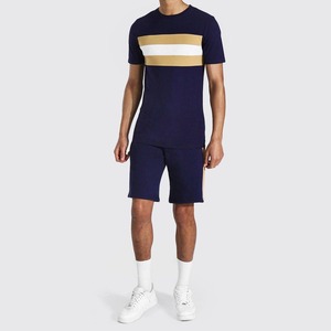 Ensemble T-shirt et short en maille pour homme, imprimé numérique personnalisé à motif écossais, respirant, 100 % polyester satiné, idéal pour l'été - Product Image 1