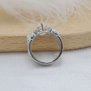 Anillo de cóctel de cinco filas con moissanita de corte marquesa de 3.00 CT, de plata de ley 925, moderno, para compromiso, boda, aniversario, regalo de fiesta - Product Image 3
