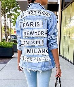 Customized Design Logo Hot Looking Streetstyle Jean Jacket Women Casual Fit Streetwear Style Trendy <b>Denim</b> <b>Coat</b> Wholesale Price - Product Image 1