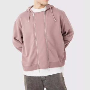 เสื้อฮู้ดดี้ผู้ชายผ้าฝ้ายแท้ 100% แบบใหม่ขายส่ง น้ำหนัก 450 กรัม ทรงโอเวอร์ไซส์ ซิปคู่ ไหล่ตก ลายปัก 3 มิติ สำหรับฤดูหนาว - Product Image 6