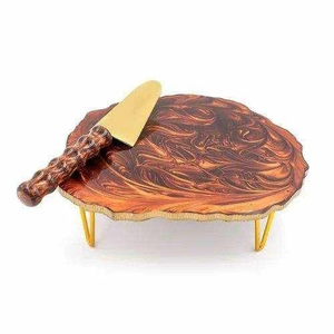 Soporte para pasteles de resina hecho a mano, elegante soporte para servir pasteles, muffins, cupcakes y para uso diario en la cocina, de la India. - Product Image 1