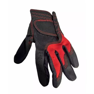 Gants de golf en maille respirante rouge et noir, antidérapants, unisexes, à enfiler, protection des mains pour le sport - Product Image 1