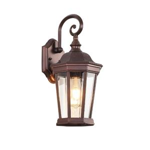 Lanterne murale extérieure, applique murale, luminaire de porche étanche, base E26, boîtier en aluminium avec abat-jour en verre - Product Image 2