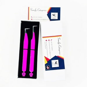 Somofy Enterprises Eyelash Tweezers Anti-Static Durable 10mm Bottom Design <b>Pink</b> Stainless Steel Precision <b>Tools</b> <b>Box</b> Packaging - Product Image 6