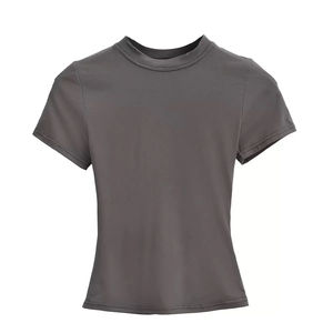 Camiseta de Verano para Mujer, Camiseta Básica para Chica, Camiseta de Manga Corta para Dama, Sexy, Ajustada, Cuello Redondo, Top de Moda Casual para Mujer - Product Image 2